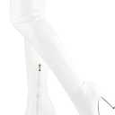 Women's Thigh High Boots Faux Suede Elasticity Heels Over The Knee Boots Side Zip Pointed Toe Fashion Sexy Winter Stiletto Knee High Boots Size 9