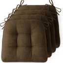Non-Slip Chair Cushions for Dining Chairs Set of 4 Thick Kitchen Chair Pads Dining Room Seat Cushion with Ties 16" x 16" x 4" Coffee