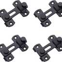 Flip Lock Barn Door Latch 4 Pack Door Latches Small Black Safety Door Glide Sliding Wine Cabinet Closet Gate for Bathroom Garden Cabinet Window
