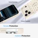 KANGHAR Compatible with iPhone 17 Pro Max Case 2025, Silicone Spot Cute Pattern, Wristband Kickstand Camera Protection Soft Slim Cover for Girls Women -White
