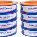 Compatible with Diaper Genie Pails, 8-Pack, 2600 count