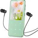 AGPTEK 64GB MP3 Player with Bluetooth, M3 2.4 inch Music Player with Speaker and FM Radio, Touch Buttons, Supports Up to 128GB (Green)