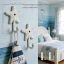 3Pack Cast Iron Starfish Coat Hooks 4.2in Decorative Wall Hooks Nautical Decor Hooks for Pool Towel Holder Bathroom Bedroom and Kitchen
