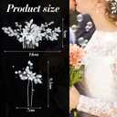 Yeshone 5 Pieces Wedding Hair Comb Bridal Pins Crystal Pearl Wedding Hair Accessories Rhinestone Flower Piece for Bride Bridesmaids Women(Silver)