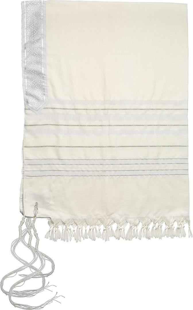 Kosher Prayer Tallit for Jewish Occasions like Shabbat,Yom Tov,Weddings,Births,Bar Mitzvahs,Judaica Housewarming Gift (46x74 Silver Stripes) Kosher Prayer Tallit for Jewish Occasions like Shabbat,Yom Tov,Weddings,Births,Bar Mitzvahs,Judaica Housewarming Gift (46x74 Silver Stripes)