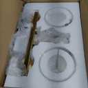 WOSHITU Bathroom Vanity Light Fixtures: 14.2 Inch Modern Gold Bathroom Light Fixtures Over Mirror with Clear Glass Shade, Brushed Gold 2 Light Wall Mount Sconces Above Mirror, Brushed Gold, 2-light