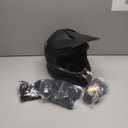 Adult Motocross Dirt Bike Helmet with Goggles, Gloves & Mask Dirt Bike ATV Helmet for Unisex-Adult Men Women Adjustable Sun Visor DOT/FMVSS-218 Off-Road Motorcycle Helmet UTV Helmet Downhill (Matte Black-188)