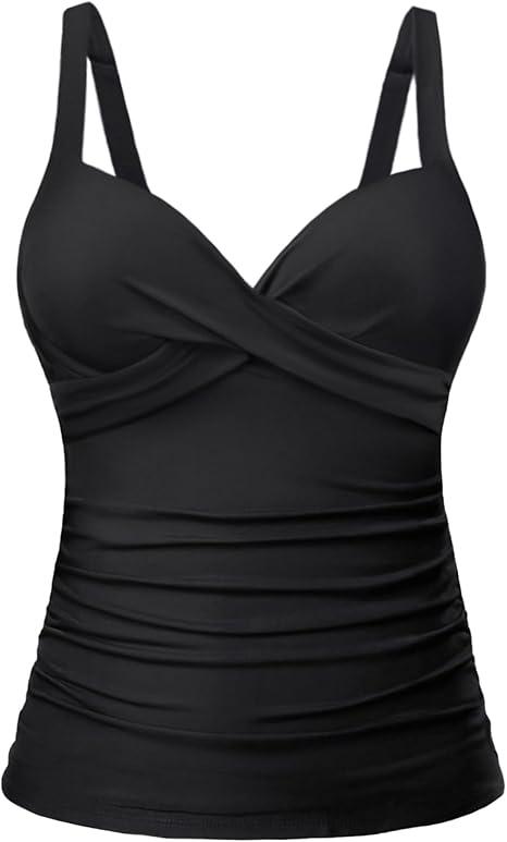 Visit the Yonique Store
Women's Underwire Tankini Top Only - Push Up Swimsuit Top with Bra Support Tummy Control Bathing Suit Top No Bottom 2025