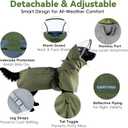 Waterproof Dog Rain Jacket, Breathable Windproof Dog Raincoat with Adjustable Strip, Leash Port, Removable Hood, Reflective Full-Body Coverage Pet Poncho | Large Dogs, Green (5XL)