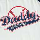 Family Matching Daddy Mommy and Me of The Year T-Shirts Letter Baseball Tops Baby Boy First Birthday Outfit (White, M)