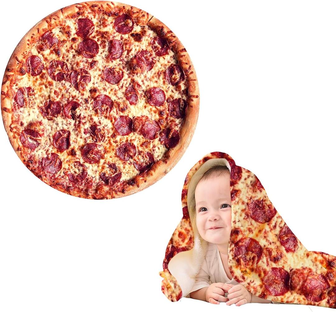 Pizza Blanket Baby Stuff Gifts for Baby Shower, Swaddle Blankets for Boys Girls, Funny Food Blanket for Birthday Gifts, Soft Flannel Blanket for Newborn 36 inch (Red)