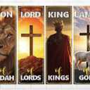 4Pcs Church Banners for Sanctuary Wall Worship Christian Banners Hanging Backdrop Scripture Inspirational Religious Praise Signs Bible Verses Banner Scripture Hanging Signs for Church School Decor