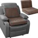 HOMBYS Recliner Seat Cushion with Lumbar Supportive Pillow Extra Large Non-Slip Seat Cushion with Back Support Cushions,Cruve Edge Design for Relief Thighs Pressure, Brown