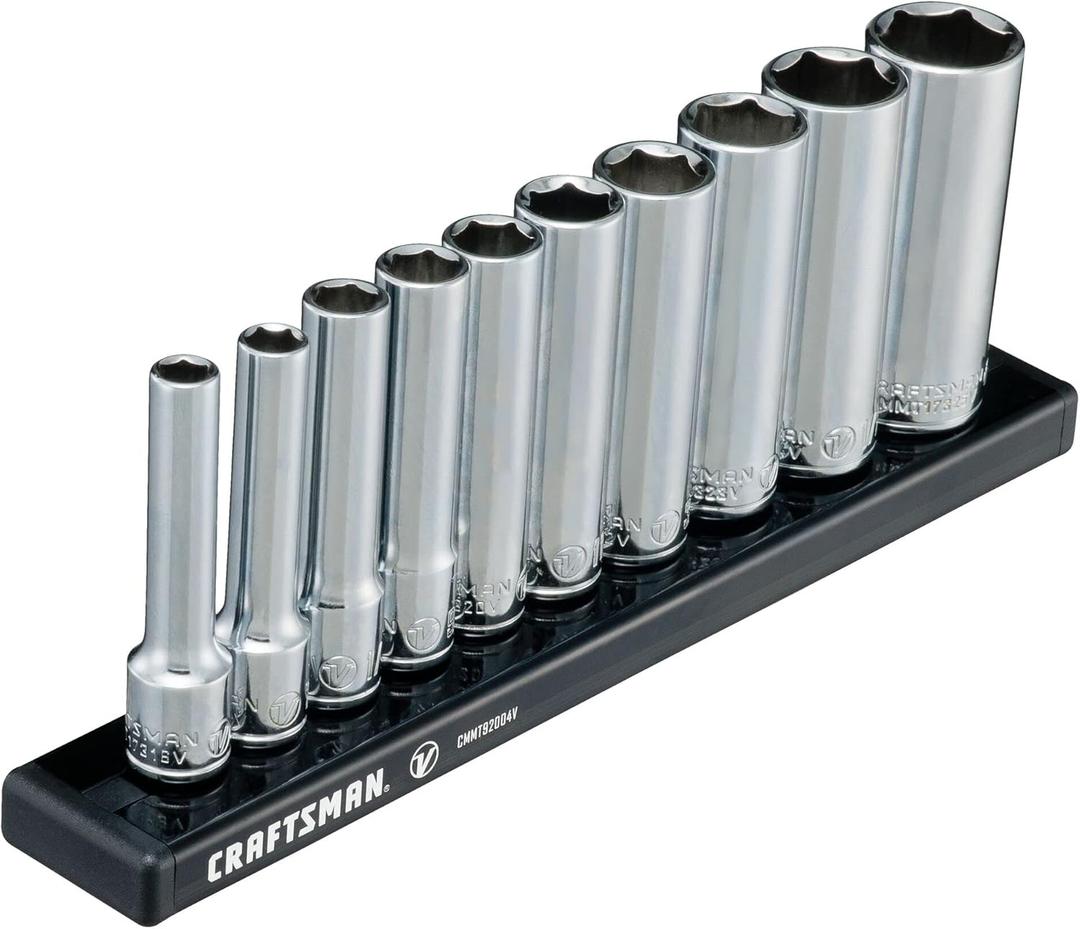 CRAFTSMAN V-SERIES Socket Set, Deep SAE, 1/4 Inch Drive, 10 Piece (CMMT17315V)