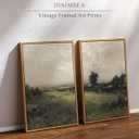 InSimSea 2 Pcs Framed Wall Art Vintage Decor, Rural Landscapes Painting Above Bed Wall Decor, Canvas Prints, Living Room,Bedroom,Office Retro Country Decorations, 16"x24", Set of 2