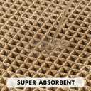 MIULEE Set of 2 Waffle Bathroom Rugs, Boho Bath Rugs Non Slip Washable, Super Absorbent Bath Mats, Ultra Soft Rubber Backed Shower Mats for Bathroom Floor, Tub, Brown, 17"x24"+18"x30"