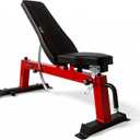 CAP Barbell Deluxe Utility Weight Bench Color Series (Red, Square Backpad)