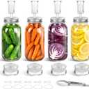 Fermentation Kit for Wide Mouth Mason Jars (86mm), 316 Stainless Steel Fermentation Lids, Glass Weights, Airlock System, Complete Home Fermenting Set (Jars Not Included)