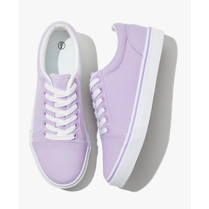 Shupua Women's Canvas Sneakers - White, Casual, Classic, Spring/Summer, Solid, Flat Heel, Athletic Shoes, Skateboarding, Lace-Up, Bow, Rubber Sole, Not Water Resistant, Adult Women's Size 6-37