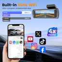4K+1080P Dash Cam Front and Rear,64GB Card Included,5.8GHz WiFi Dash Camera for Cars,App up to 20MB/s Fastest Download,G-Sensor,Night Vision,24h Parking Monitoring,Loop Recording,170 Wide Angle