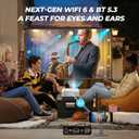 Smart Projector with WiFi and Bluetooth, Proyector-4K Support Official Licensed Apps, 2000 ANSI/AI Auto Focus/DoIby/HDR10+/Quiet, Kogata Portable Indoor/Outdoor Movie Projector Ceiling