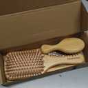 100% Bamboo Hair Brushes and Comb Set by Combetter, Comb for Women and Detangling, Great on All Hair, Eco-Friendly and Handmade for Women Men and Kids