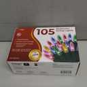 Warm Multi Color Christmas Lights - 20 ft String of 105 Incandescent Mini Bulbs Multifunctional Lighting Modes, for Decorative, Bedroom, Outdoor, Xmas Twinkle Tree Lights with Green Wire Total 21.6 ft