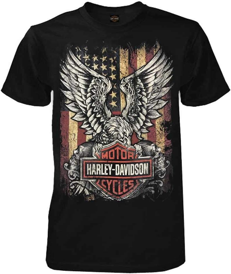 Harley-Davidson Men's Custom Freedom Short Sleeve Crew Neck Tee - Black (3X-Large)