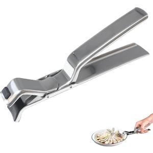 Stainless Steel Hot Plate Gripper Clips - Anti-Scald Multi-Purpose Tongs for Microwave, Oven, Air Fryer, Steamer, Pots & Bowls, Ergonomic Non-Slip Design for Secure Grip & Heat Protection