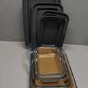 8-Piece Deep Glass Baking Dish Set with Plastic lids,Rectangular Glass Bakeware Set with Lids, Baking Pans for Lasagna, Leftovers, Cooking, Kitchen, Freezer-to-Oven and Dishwasher, Gray