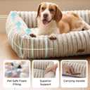 Bedsure ComfyFleece Cute Dog Bed for Small Medium Dogs - Washable Furry Puppy Beds, Rectangle Orthopedic Corduroy Fleece Pet Beds with Removable Zipper Cover, 25x21x7inches, Amphora