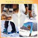 Handepo 10 Pairs Wool Shoe Insoles for Weather Cold Cut to Size Sheepskin Insoles Women Fluffy Wool Fleece Insole Unisex All Size Cozy Inner Warm with Dimension Chart Imitation Wools Insole