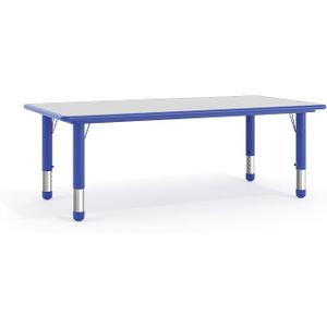 Flash Furniture Kids 47.25x23.6 in Plastic Activity Table, Blue/Gray, Table Only, Adjustable, Plastic, Durable Construction, Commercial Use