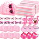 Reallnaive 50 Pcs Bachelorette Pool Party Favors Set for Women 10 Guest Pink Jelly Tote Bags Heart Sunglasses Quick Dry Towels Inflatable Drink Holders Sun Visor for Bridal Shower Beach Party Supplies