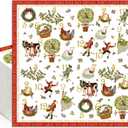 Epakh 100 Pcs 12 Days of Christmas Cocktail Napkins Disposable Paper Cocktail Decoupage Napkins Bulk Funny Guest Towel for Party Dinner Tableware Supplies