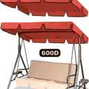600D Outdoor Swing Canopy Replacement Top,Waterproof Patio Swing Canopy Replacement,3 Seater Porch Swing Canopy Sunshade and Rainproof Canopy(75" W x 52" D x 5.9" H Red)