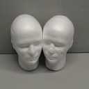 Foraineam 2 Pack Male Foam Head 11 Inch Man Mannequin Manikin Foam Heads Wig Display Holder Hats Glasses Display Stand