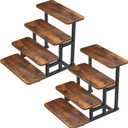 Cupcake Stand, 4 Tier Cupcake Stand for 50 Cupcakes, Set of 2 Rustic Wood & Metal Dessert Table Display Stand, Stepped Cupcake Tower, Dessert Riser for Wedding, Party & Farmers Market