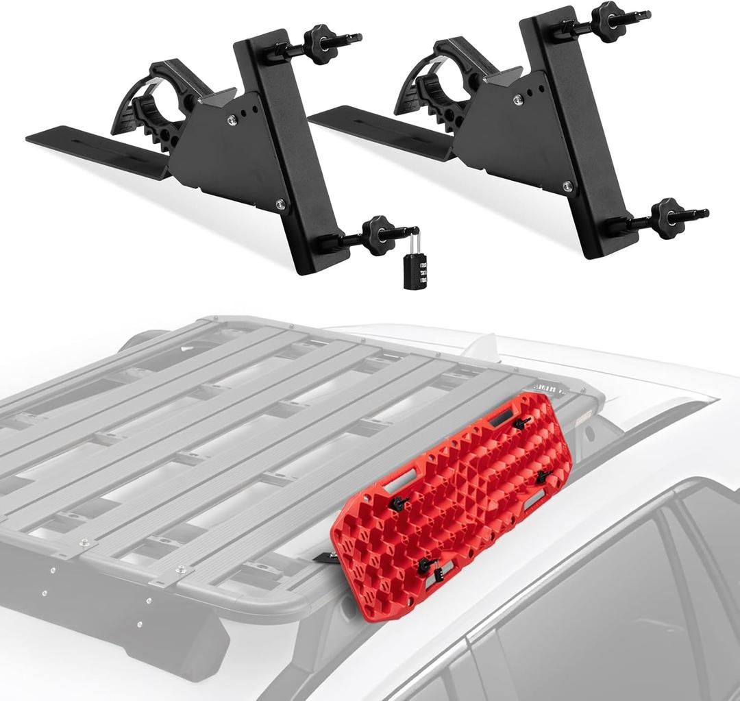 BUNKER INDUST Recovery Boards Mounting Kit with Shovel Holder Brackets, Only Fit for Bunker Traction Boards (Gen 7, 9, 10, 11), Side Mount for Roof Platform Rack with Lock