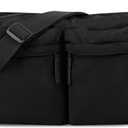 Nylon Crossbody Messenger Bag for School, Women Large Shoulder Bag Hobo Tote Bag Lightweight Computer Crossbody Bag (Black)