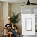 Lutron DVWFSQ-FH-AL Diva 1.5-Amp Single Pole 3-Way 3-Speed Fan Control, Almond