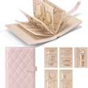 Vlando Travel Jewelry Case,Jewelry Organizer Box with Clear Zipper Velvet Jewelry Pouch Bag, PU Leather Jewelry Case, Gift for Women-Pink