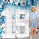 Ledido 4FT Marquee Light Up Numbers 15, Marquee Numbers 4 Feet Tall for Birthday, Anniversary,Graduation Party Decorations,Big 15th Birthday Number for Party Decor,Cool White Large Lighted Number 15