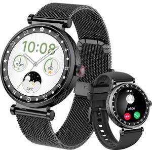 Smart Watch for Women, AMOLED HD Display Fitness Tracker Bluetooth Make/Answer Call, 1.19" Watches with 110+ Sports Modes/Heart Rate/SpO2/Sleep Monitor, Smartwatch IP68 Waterproof for Android iOS
