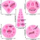 3 x Valentine's Day Fondant Molds Lips Love Heart Rose Silicone Mold Semi Sphere Ball Chocolate Molds For Cake Decorating Cupcake Topper Gum Paste Candy Polymer Clay Set Of 4