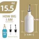 Sweejar Ceramic Olive Oil Dispenser Bottle, Opaque Oil Cruet Protects to Reduce Oxidation, Suitable for Storage Vinegar, Coffee Syrups & Other Liquids, Pack of 1, 15.5 Fl Oz(Beige)