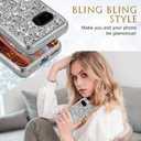 Silicone Case for Google Pixel 9A 5G Phone Case Glitter Sparkle Bling, Hybrid Matte Back Case High Impact Heavy Duty Shockproof Protective Cover for Google 9A Cute Case for Women 6.3-inch (Silver)