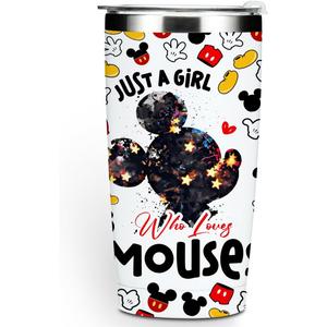 Inspired Cartoon Mouse Tumbler - Magic Mouse Lovers Coffee Mug, Animal Themed Gifts for Women, Girls, Niece - Friendship Birthday Christmas 20 Oz Stainless Steel Travel Thermos Insulated Cup