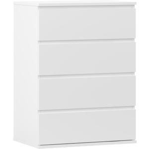Modern Chest of Drawers, 4 Drawer Dresser Without Handles Floor Storage Drawer Cabinet Vertical Dresser Storage Organizer for Home Office (4 Drawers, White)
