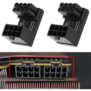 MEETOOT 2PCS 180 Degree Angled Power Adapter Black Graphics Card Power Steering Connector 8 Pin Downward Angled Suitable for Graphics Cards